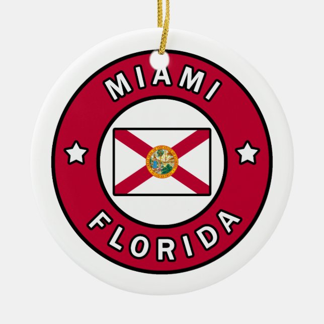 Miami Florida Ceramic Ornament (Front)
