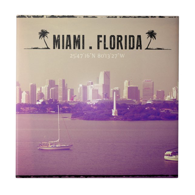 Miami Florida Ceramic Tile (Front)