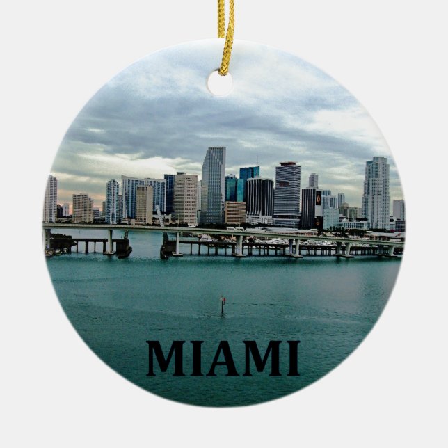 Miami Florida Christmas Ornament (Front)