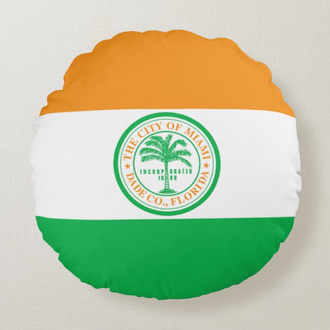 Miami (Florida) City flag  Round Pillow (Front)