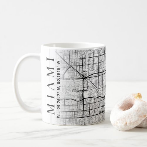 Miami Florida City Map  Coffee Mug