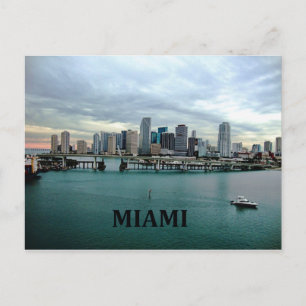 Miami Florida City Skyline Postcard