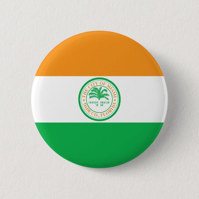 Miami Florida City, United States flag Pinback Button (Front)