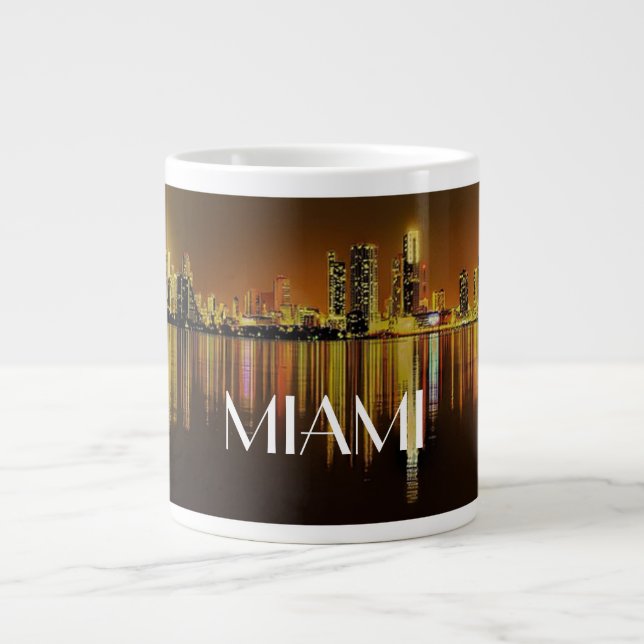 Miami Florida Cityscape Giant Coffee Mug (Front)