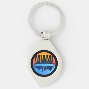 Miami Florida Cityscape Skyline Photo Keychain