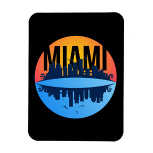 Miami Florida Cityscape Skyline Photo Magnet