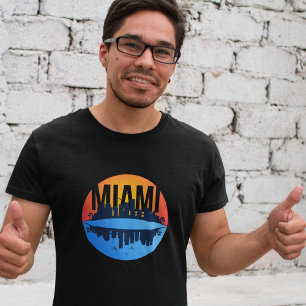 Miami Florida Cityscape Skyline Photo T-Shirt