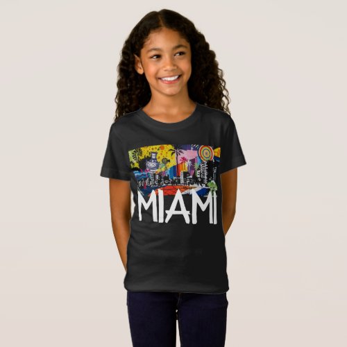 Miami Florida Cool Graffiti Mural Shirt Girls 4 T_Shirt