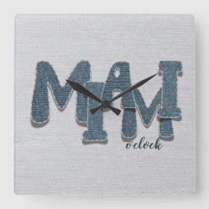 Miami Florida Denim Letter Wall Clock