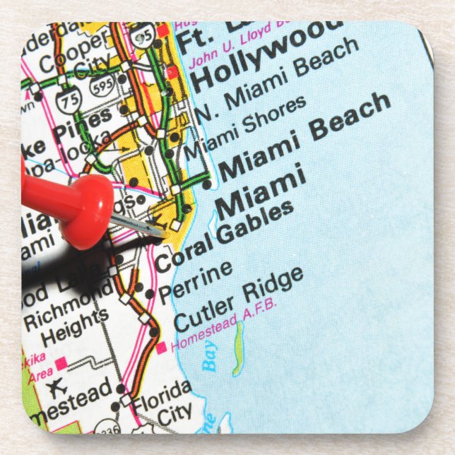 Miami, Florida Drink Coaster (Front)