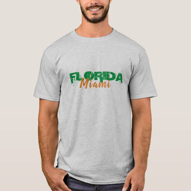 Miami Florida Dual Font T-Shirt (Front)