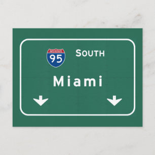 Miami Florida fl Interstate Highway Freeway : Postcard