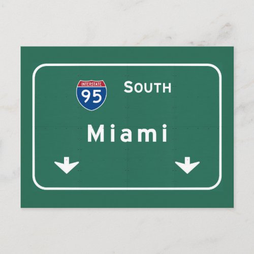Miami Florida fl Interstate Highway Freeway  Postcard