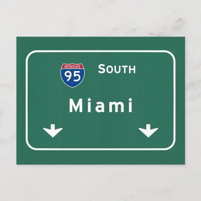 Miami Florida fl Interstate Highway Freeway : Postcard (Front)