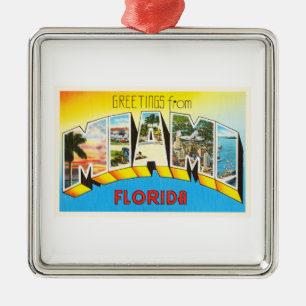 Miami Florida FL Old Vintage Travel Souvenir Metal Ornament