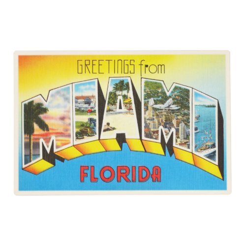 Miami Florida FL Old Vintage Travel Souvenir Placemat