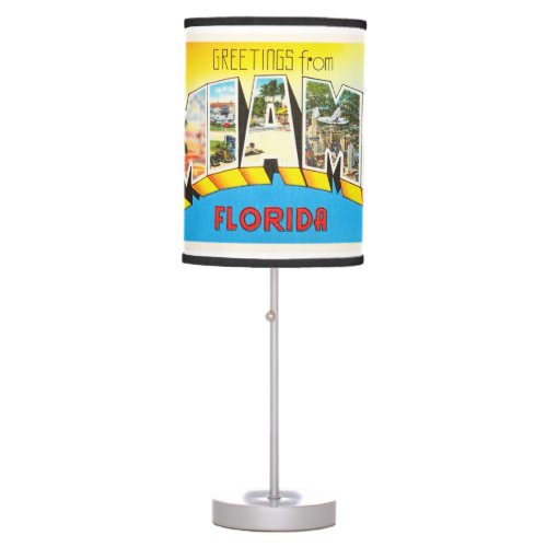 Miami Florida FL Old Vintage Travel Souvenir Table Lamp