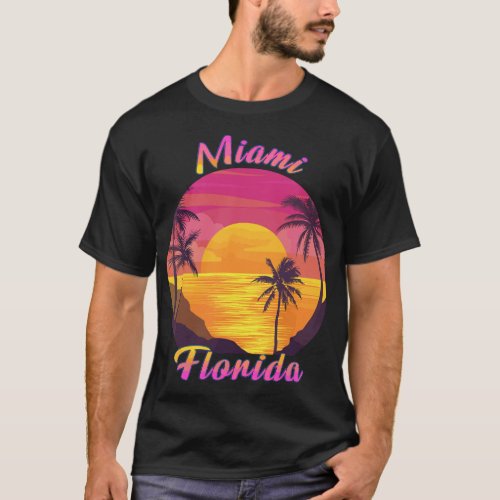 Miami Florida FL Tropical Summer Vacation Souvenir T_Shirt