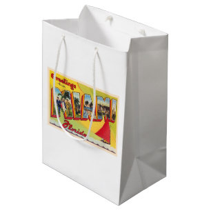 Miami Florida FL Vintage Large Letter Postcard Medium Gift Bag