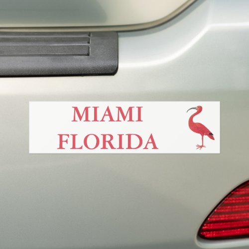 MIAMI FLORIDA  Flamingo Bumper Sticker