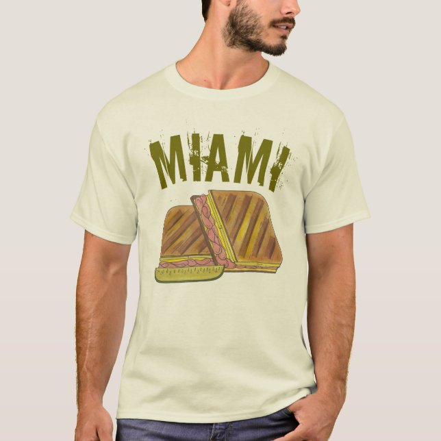 Miami Florida Ham Swiss Cheese Cuban Sandwich T-Shirt (Front)