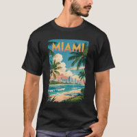 Miami Florida Illustration Travel Art Vintage