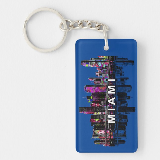 Miami Florida in graffiti  Keychain (Front)