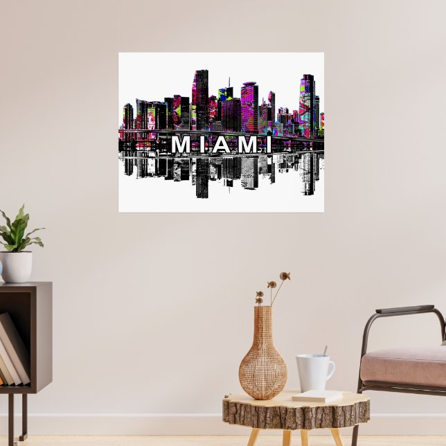 Miami, Florida in graffiti Poster (Living Room 3)