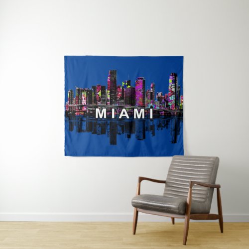 Miami Florida in graffiti  Tapestry