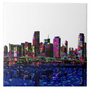 Miami, Florida in graffiti Tile