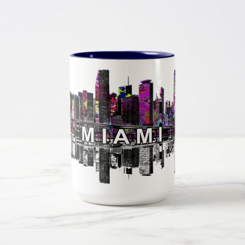 Miami Florida in graffiti Two_Tone Coffee Mug