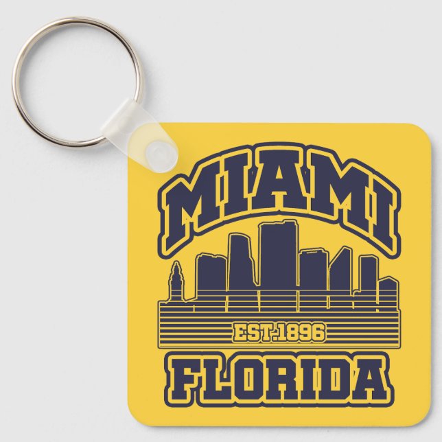 Miami,Florida Keychain (Front)