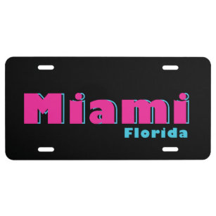 Miami Dolphins Pink Glitter License Plate Frame with White Lettering