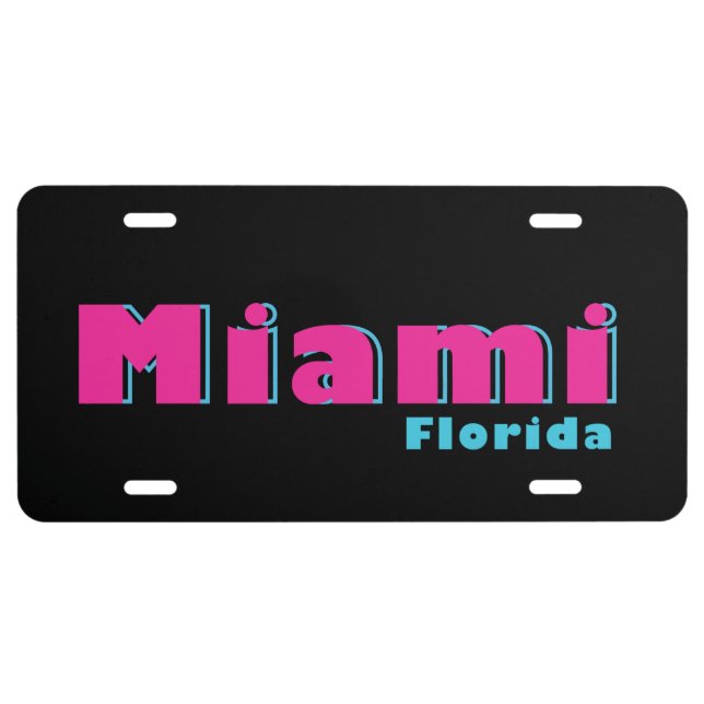 Miami, Florida License Plate  (Front)