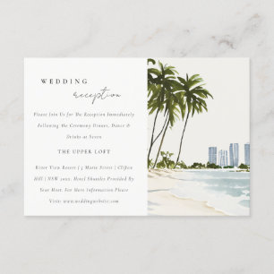 Miami Florida Palm Landscape Wedding Reception Enclosure Card