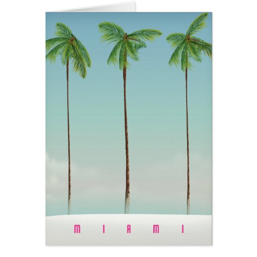 Miami, florida palm travel poster. (Front)