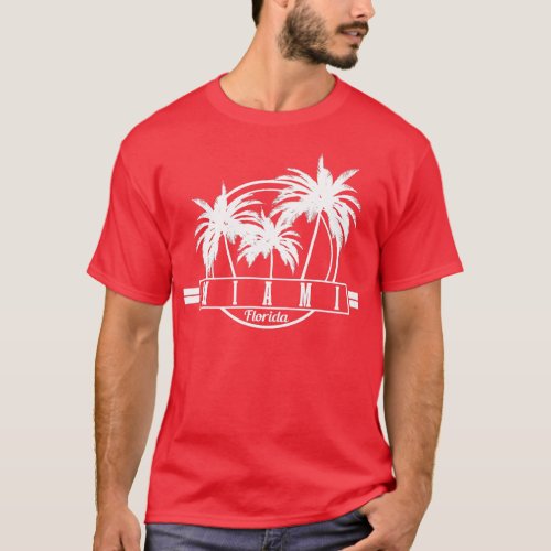 Miami Florida Palm Tree Vintage Gift  T_Shirt