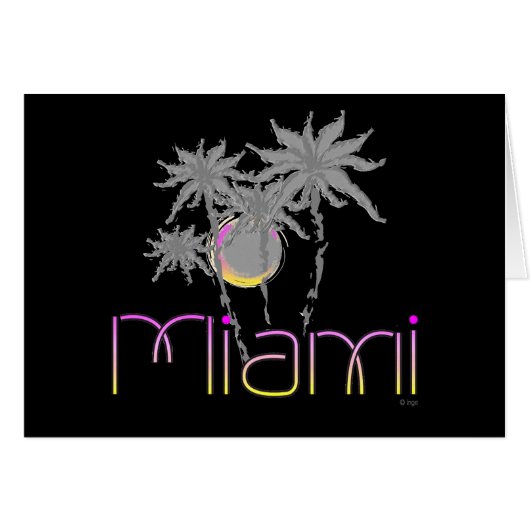 Miami, Florida Palms Cool Cards (Front Horizontal)