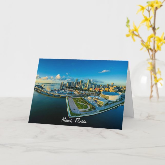 Miami, Florida, panoramic view, Card (Yellow Flower)