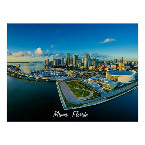 Miami Florida panoramic view Poster