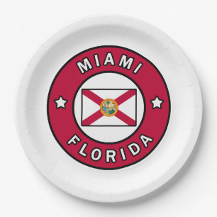 Miami Florida Paper Plates
