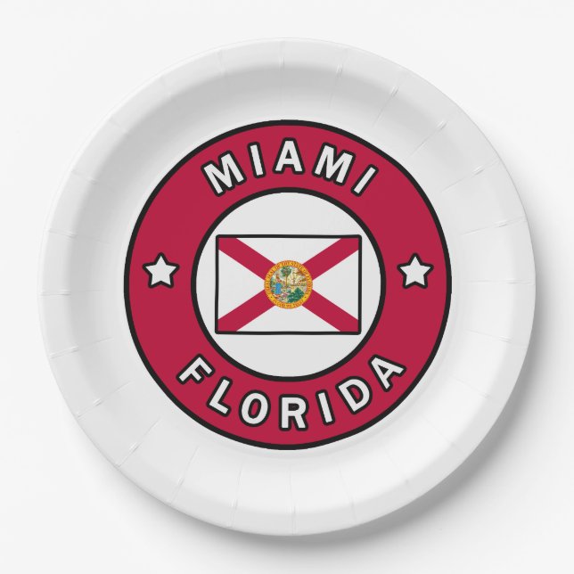 Miami Florida Paper Plates (Front)