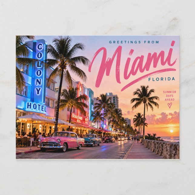 Miami Florida Postcard (Front)