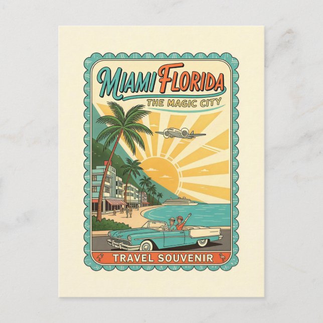 Miami, Florida – Retro 1950s Style Postcard (Front)