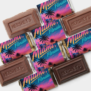 Miami Florida Retro Neon Sunset Travel Hershey's Miniatures