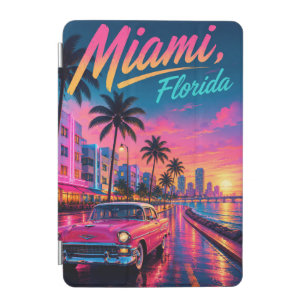 Miami Florida Retro Neon Sunset Travel iPad Mini Cover