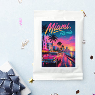 Miami Florida Retro Neon Sunset Travel Margarita Drink Mix