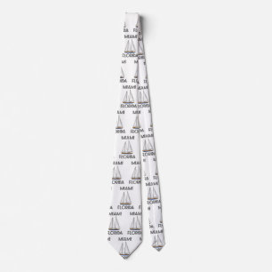 Miami Florida Sailing Neck Tie