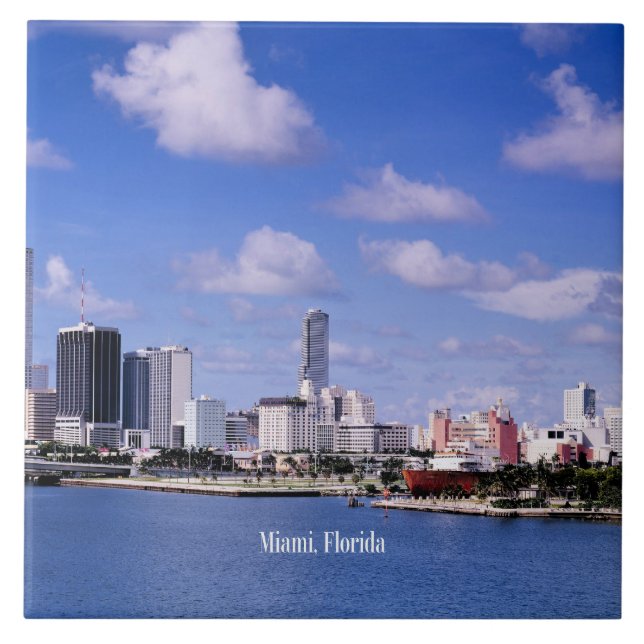 Miami, Florida Skyline Ceramic Tile (Front)