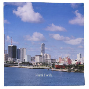 Miami, Florida Skyline Cloth Napkin